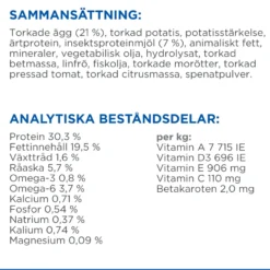 Allergivennlig kattemat for voksne med egg- og insektprotein 7 kg