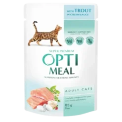 Сanned Pet Food For Adult Cats With Trout In Cream Sauce 12 x 85 g
