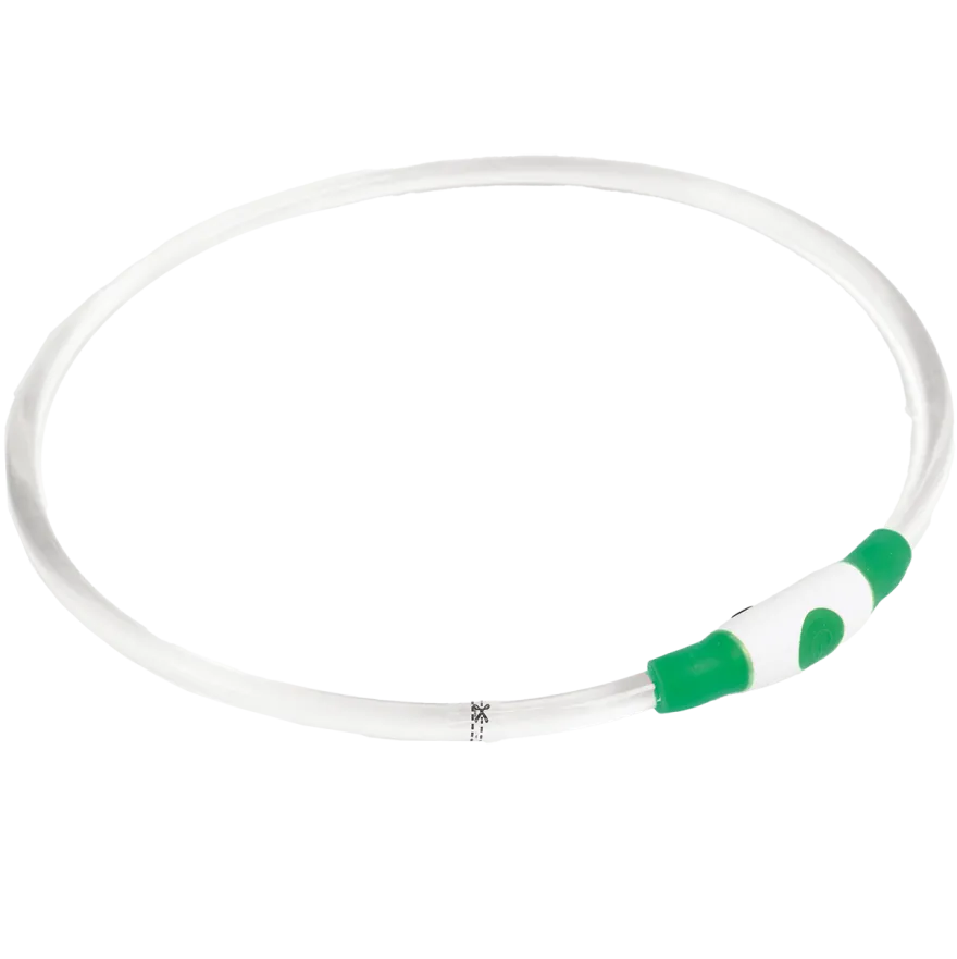 Blinkende krage LED Aura, 8 mm, 35-60 cm, grønn
