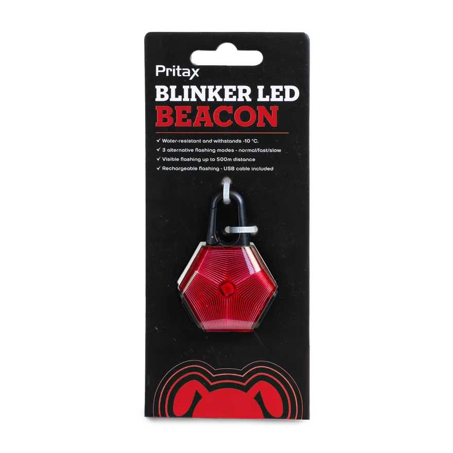 Blinklys LED, 5x6,5cm, rød