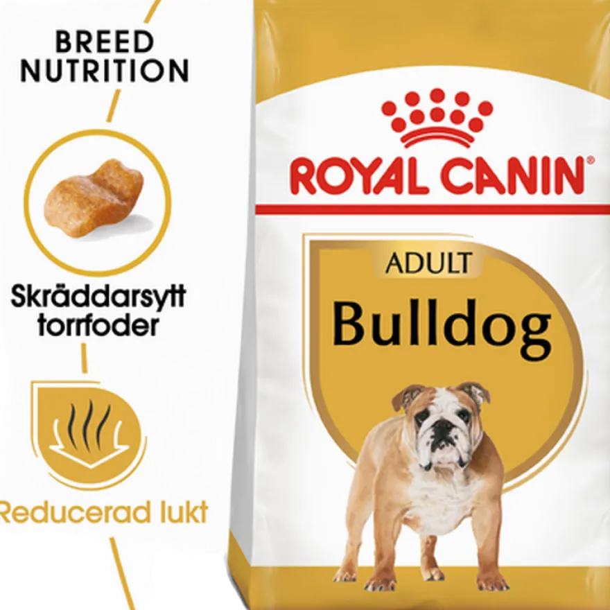 Bulldog Adult tørrfôr for hunder 12 kg