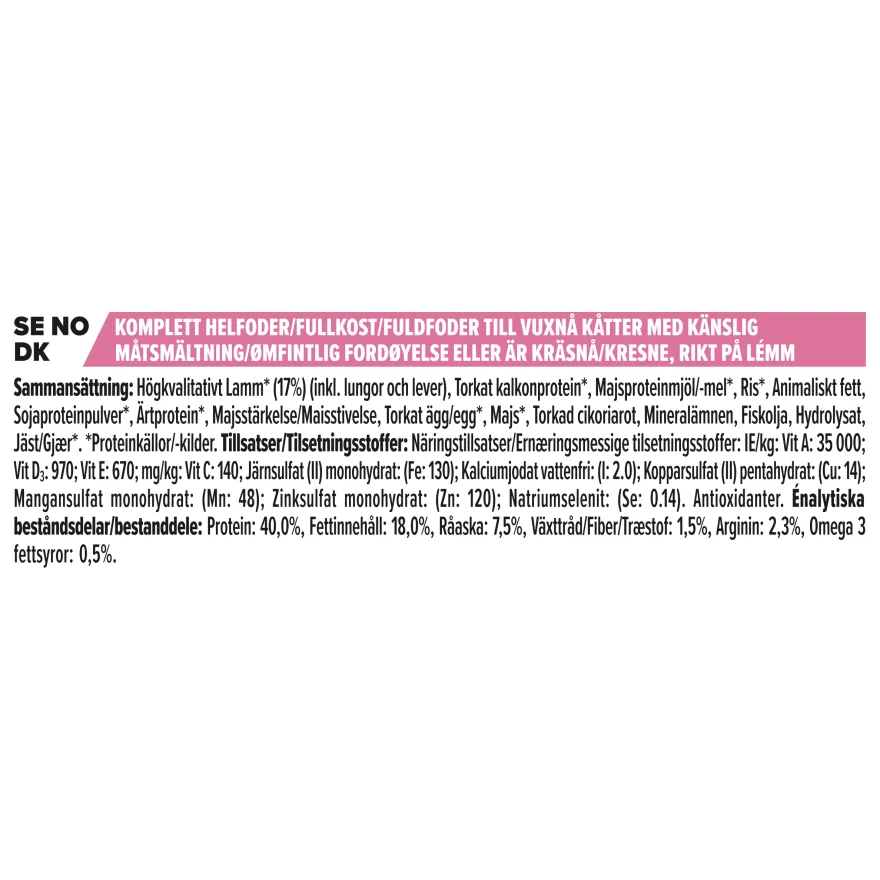 Cat Adult Delicate Digestion Lammekjøtt 3 kg