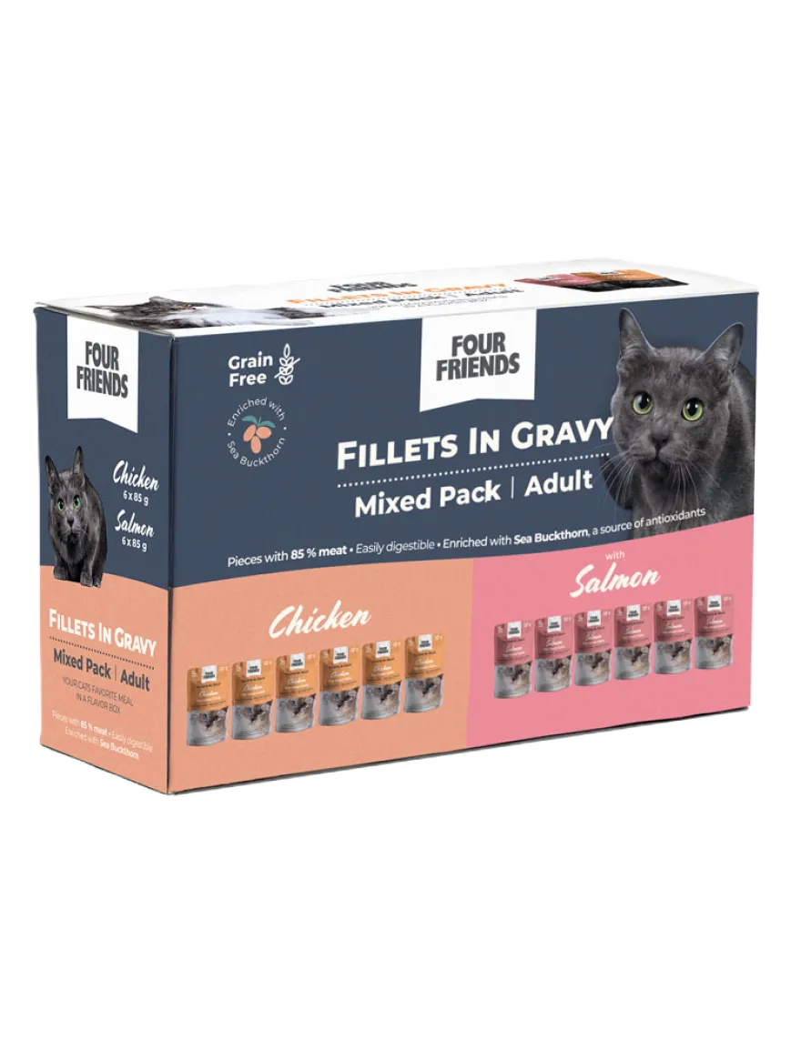 Cat Adult i saus, blandet, 12-pakning