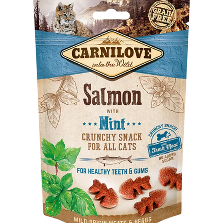 Cat Crunchy Snack Laks og mynte 50 g