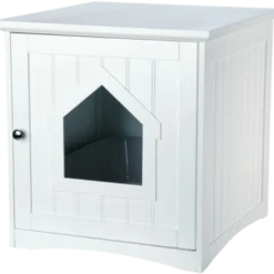 Cat House Litter Box MDF White 49 x 51 x 51 cm