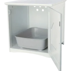 Cat House Litter Box MDF White 49 x 51 x 51 cm