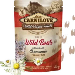 Cat Pouch Wild Boar beriket med kamille 85 g x 24 stk.