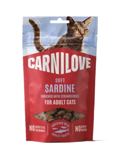 Cat Soft Snack Sardin beriket med jordbær 50 g