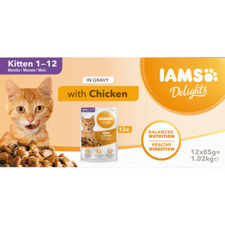 Delights Multipack Kitten Gravy White 85 g x 12 st - Portionspåsar