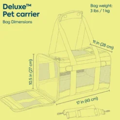Deluxe kjæledyrholder svart medium 43x28x26,5cm