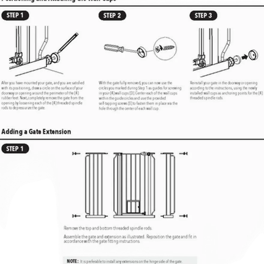 Døgngrind for kjæledyr Extra Tall Walk Through With Small Pet Door White 74-99 x 104 cm