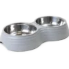 Dobbel matskål Ripple Grey M 350 ml 32x17,5x6,5 cm