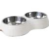 Dobbel matskål Ripple Hvit M 350 ml 32x17,5x6,5 cm