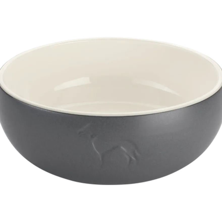 Dog & Cat Feeding Bowl Lund Ceramic Gray 550 ml