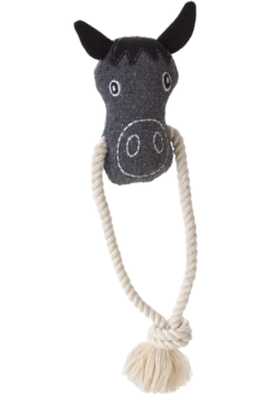 Dog Toy Nebraska Horse w rope Cotton Grey 25 cm