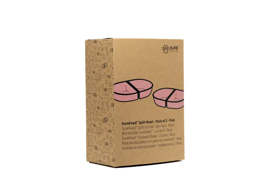 Ekstra matskål - Rosa / Split 2-pk