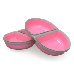 Ekstra matskål - Rosa / Split 2-pk