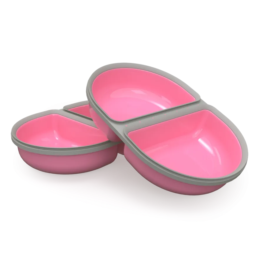 Ekstra matskål - Rosa / Split 2-pk