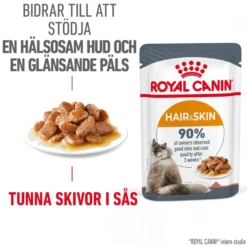 Feline Wet Hair & Skin Care Gravy 85 g x 12 stk - porsjonsposer