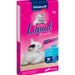 Flytende kattesnacks med laks, 6-pakning, 15 g