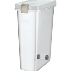 Fôrbeholder for tørrfôr og strø, hvit 15 L