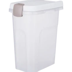 Fôrbeholder for tørrfôr og strø, hvit 15 L
