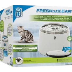 Fresh & Clear drikkefontene 2L rustfritt stål hvit 2 L