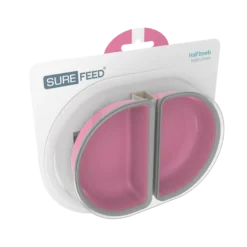 Fôringsautomat halvskål - rosa 2-pk
