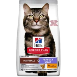 Hairball & Perfect Coat kattemat med kylling for voksne katter 1,5 kg