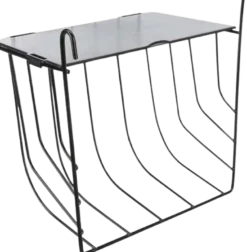 Hekk, hengende, med deksel, metall, 25 × 18 × 12 cm, svart