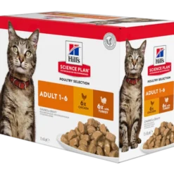 Hills Science Plan Feline Adult Chicken Turkey Pouch - Wet Cat Food 12 x 85 g