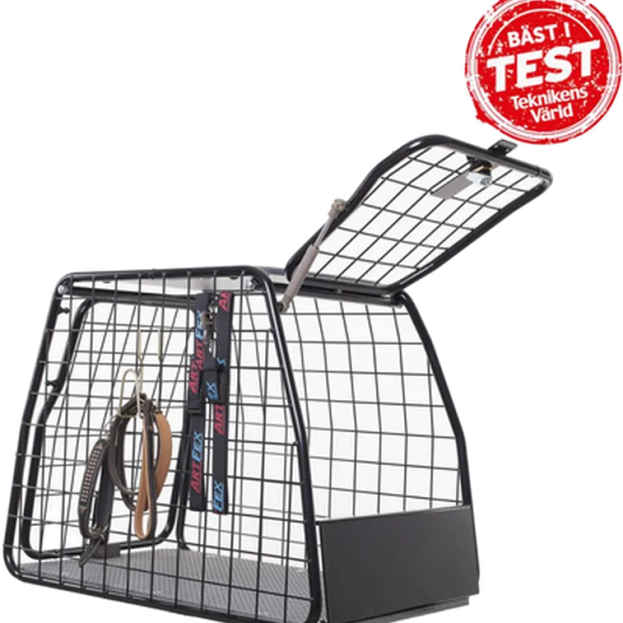 Hundebur med lasteterskel i svart Small - 10010 - 67x42,3x50 cm