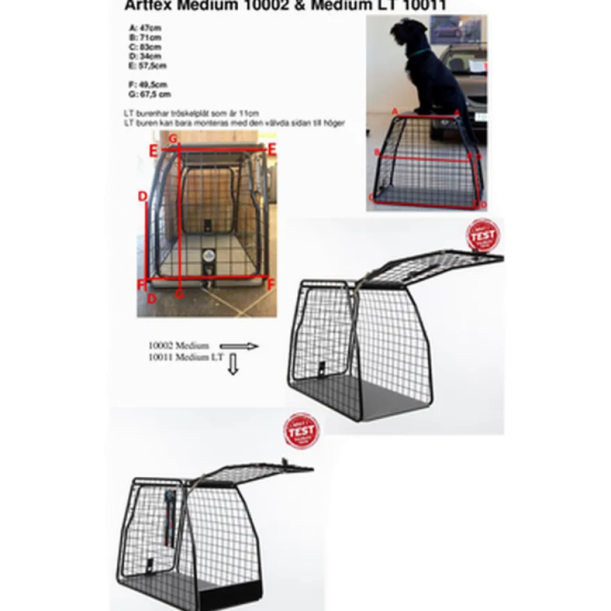 Hundebur med lasteterskel i svart Small - 10010 - 67x42,3x50 cm