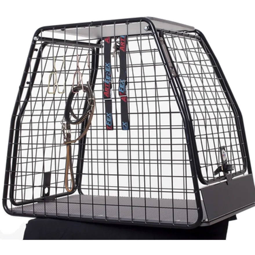Hundebur med lasteterskel i svart Small - 10010 - 67x42,3x50 cm