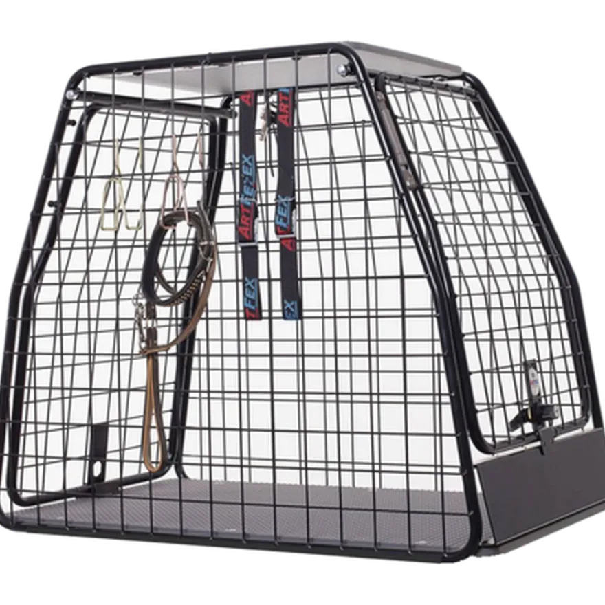 Hundebur med lasteterskel i svart Small - 10010 - 67x42,3x50 cm