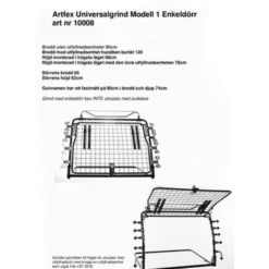 Hundegrind Modell 1 Enkel Svart - 10008 - 90x68 cm