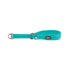 Hundehalsbånd Rufus halv jern 20 mm x 30-40 cm Turkis