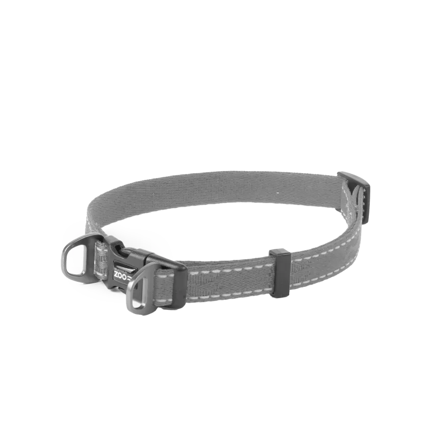 Hundehalsbånd Rufus justerbart, 15mmx35-50cm, Grå