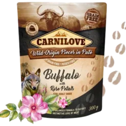 Hundepung Paté Buffalo med rosenblader 300 g