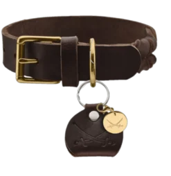 Hundhalsband Sansibar Solid Cow Leather Mörkbrun