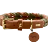 Hundhalsband Solid Education Duo Cognac/Olivgrön