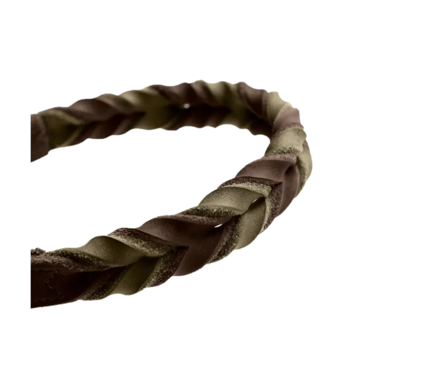 Hundhalsband Solid Education Duo Cognac/Olivgrön