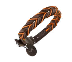 Hundhalsband Solid Education Cord Orange/Mörkbrun