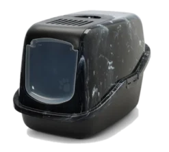 Katteboks Nestor Marble Black White-Black 56x39x38cm.