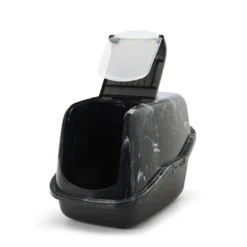 Katteboks Nestor Marble Black White-Black 56x39x38cm.