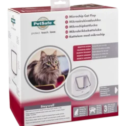 Katteluke med mikrochip - brun