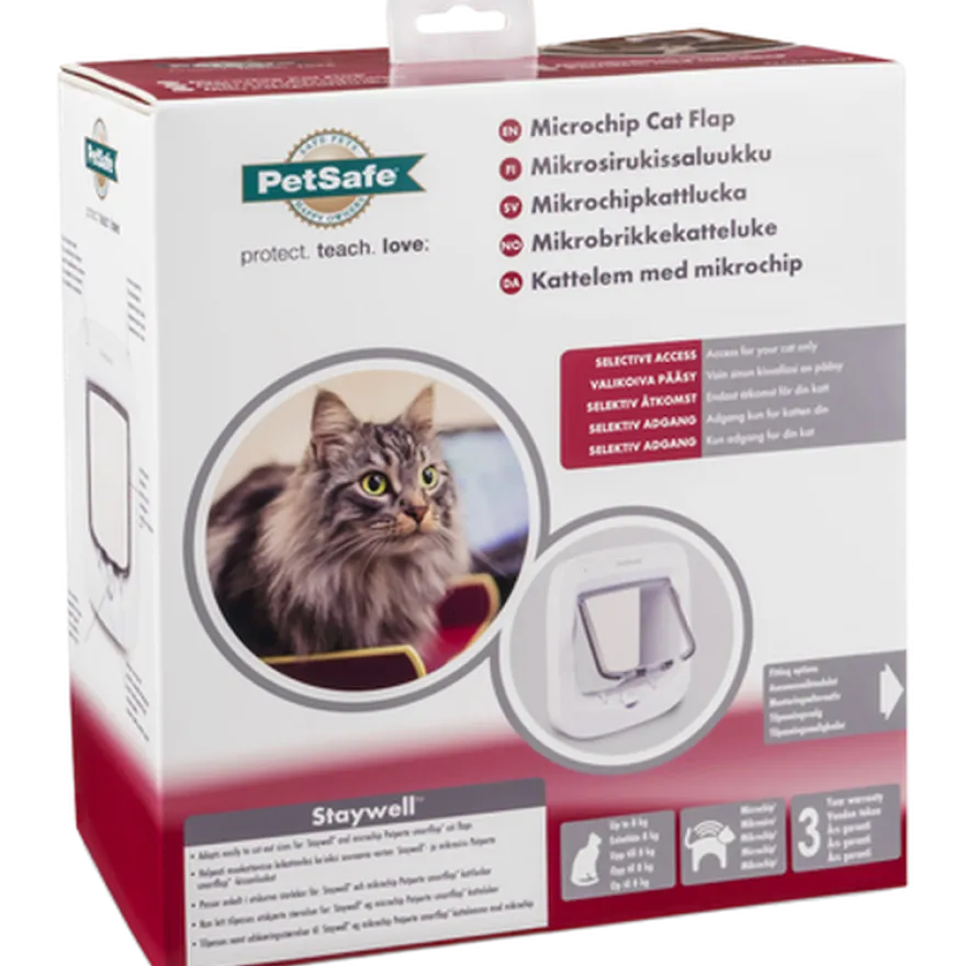 Katteluke med mikrochip - brun