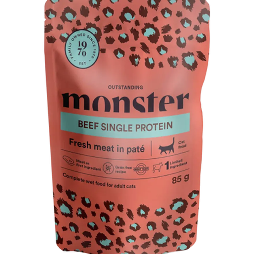 Katteposer Adult Beef 85 g x 8 stk - porsjonsposer