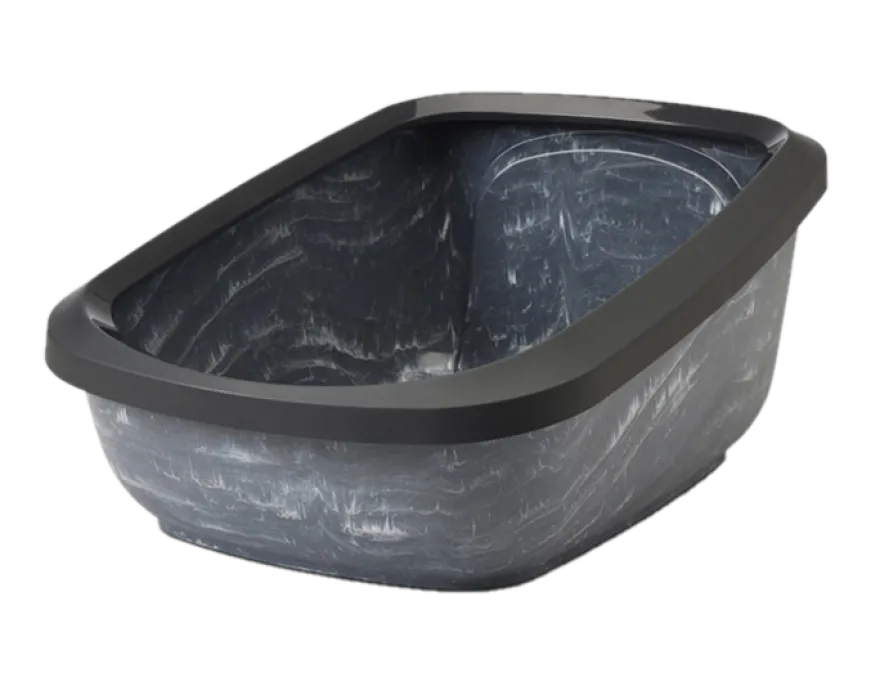 Kattesandkasse Aseo Jumbo Marble, 67,5x48,5x29cm, Grå/Hvit