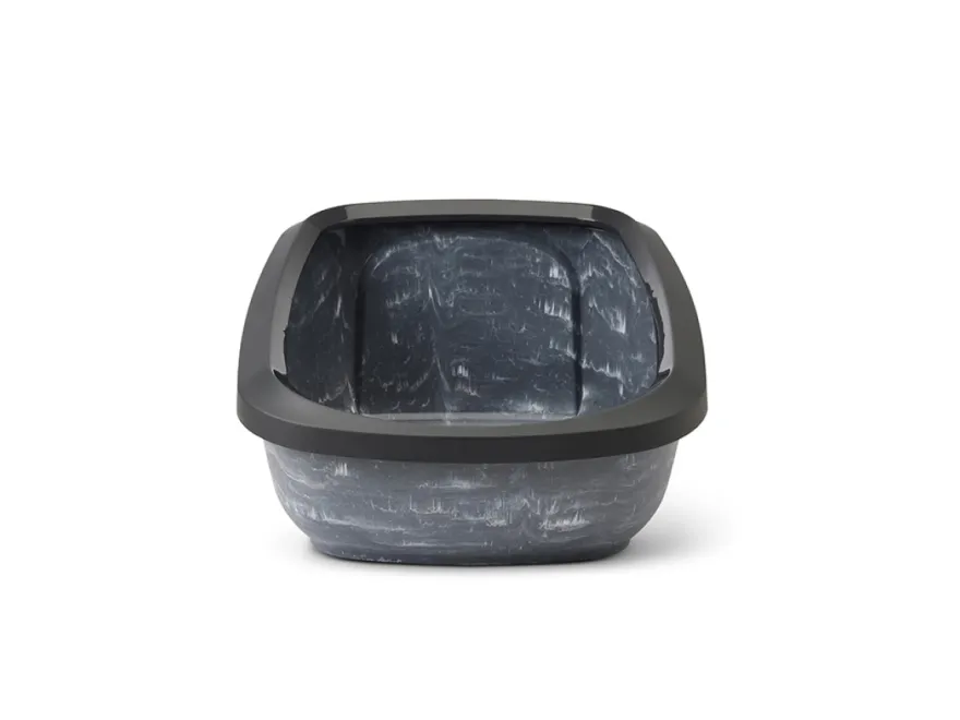 Kattesandkasse Aseo Jumbo Marble, 67,5x48,5x29cm, Grå/Hvit